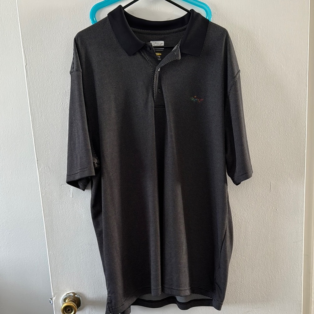 Black Polo Shirt with Short Sleeves and Relaxed Fit